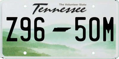 TN license plate Z9650M