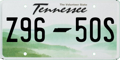 TN license plate Z9650S