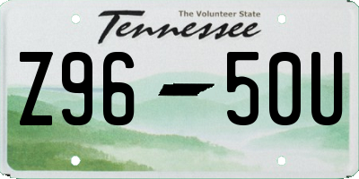TN license plate Z9650U