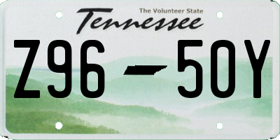 TN license plate Z9650Y