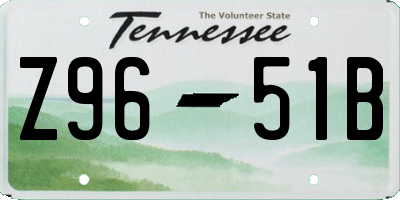 TN license plate Z9651B