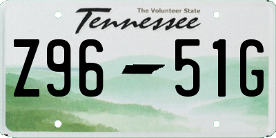 TN license plate Z9651G