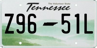 TN license plate Z9651L