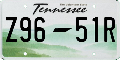TN license plate Z9651R