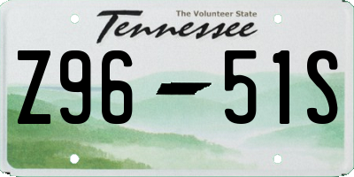 TN license plate Z9651S