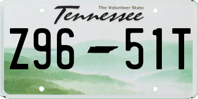 TN license plate Z9651T