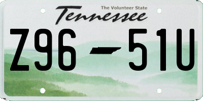 TN license plate Z9651U