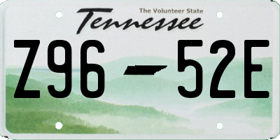 TN license plate Z9652E