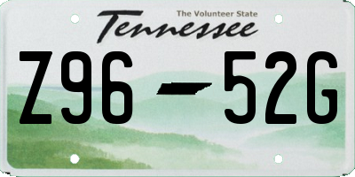 TN license plate Z9652G