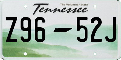 TN license plate Z9652J