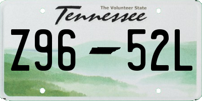 TN license plate Z9652L