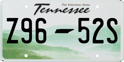 TN license plate Z9652S