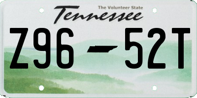TN license plate Z9652T