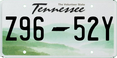 TN license plate Z9652Y