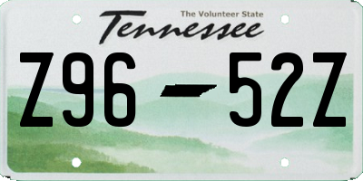 TN license plate Z9652Z