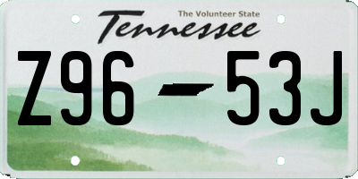 TN license plate Z9653J