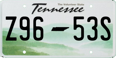 TN license plate Z9653S
