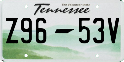 TN license plate Z9653V