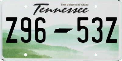 TN license plate Z9653Z