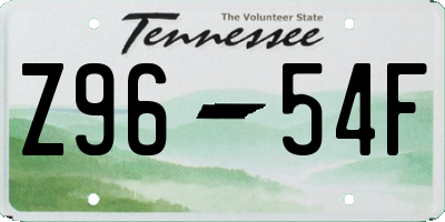 TN license plate Z9654F