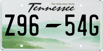 TN license plate Z9654G