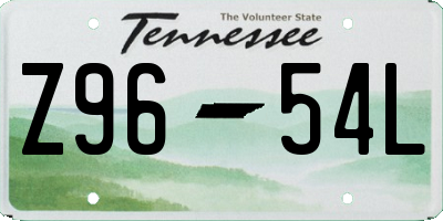 TN license plate Z9654L