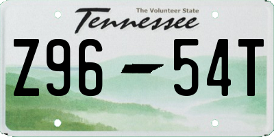 TN license plate Z9654T