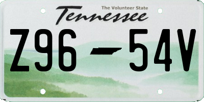 TN license plate Z9654V