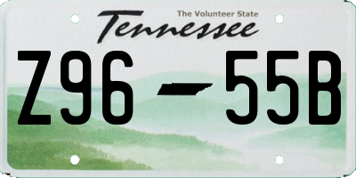 TN license plate Z9655B