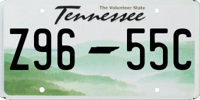 TN license plate Z9655C