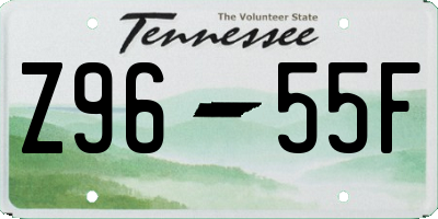 TN license plate Z9655F