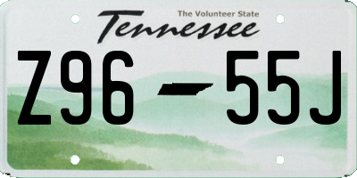 TN license plate Z9655J