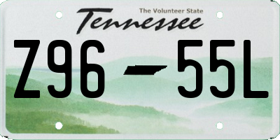 TN license plate Z9655L