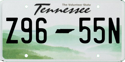 TN license plate Z9655N