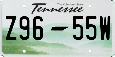 TN license plate Z9655W