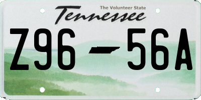 TN license plate Z9656A