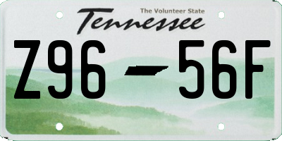 TN license plate Z9656F