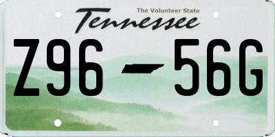 TN license plate Z9656G