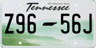 TN license plate Z9656J