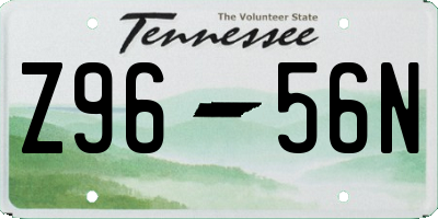 TN license plate Z9656N