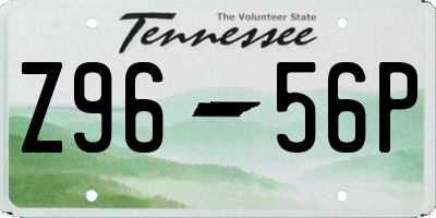 TN license plate Z9656P