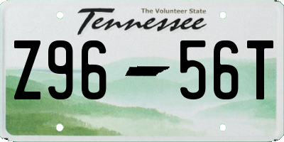 TN license plate Z9656T