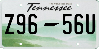TN license plate Z9656U