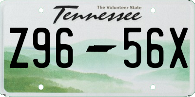 TN license plate Z9656X