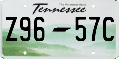TN license plate Z9657C