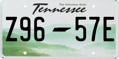 TN license plate Z9657E