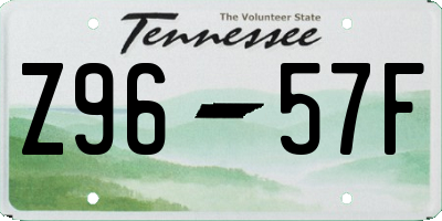 TN license plate Z9657F