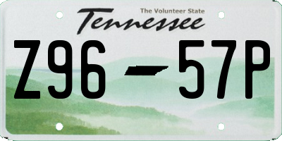 TN license plate Z9657P