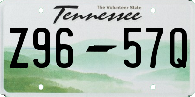 TN license plate Z9657Q