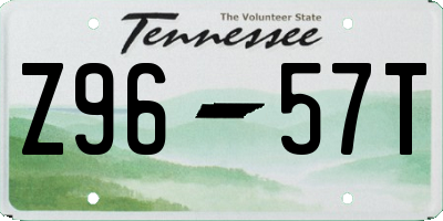 TN license plate Z9657T